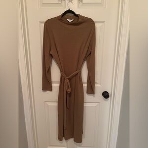 Time and Tru Brown Long Sleeve midi Dress